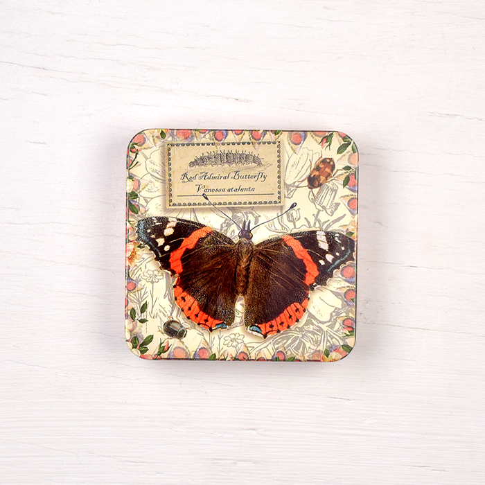 Vintage Butterflies Tin - Red Admiral Butterfly