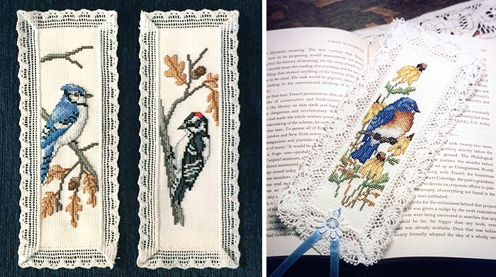Cross stitch bookmark kit Love Birds