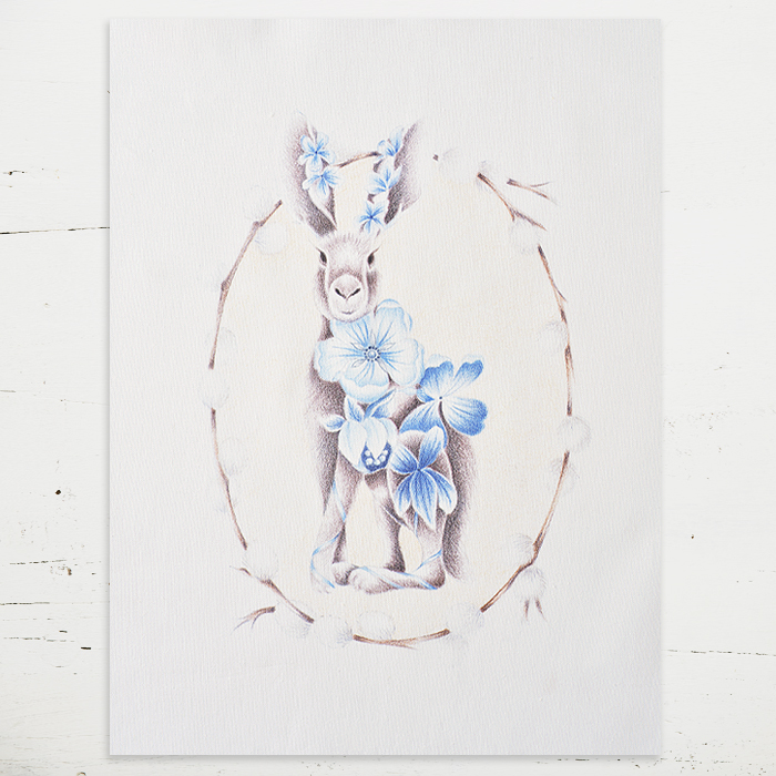 Printed Fabric Panel - Warwickshire Hare